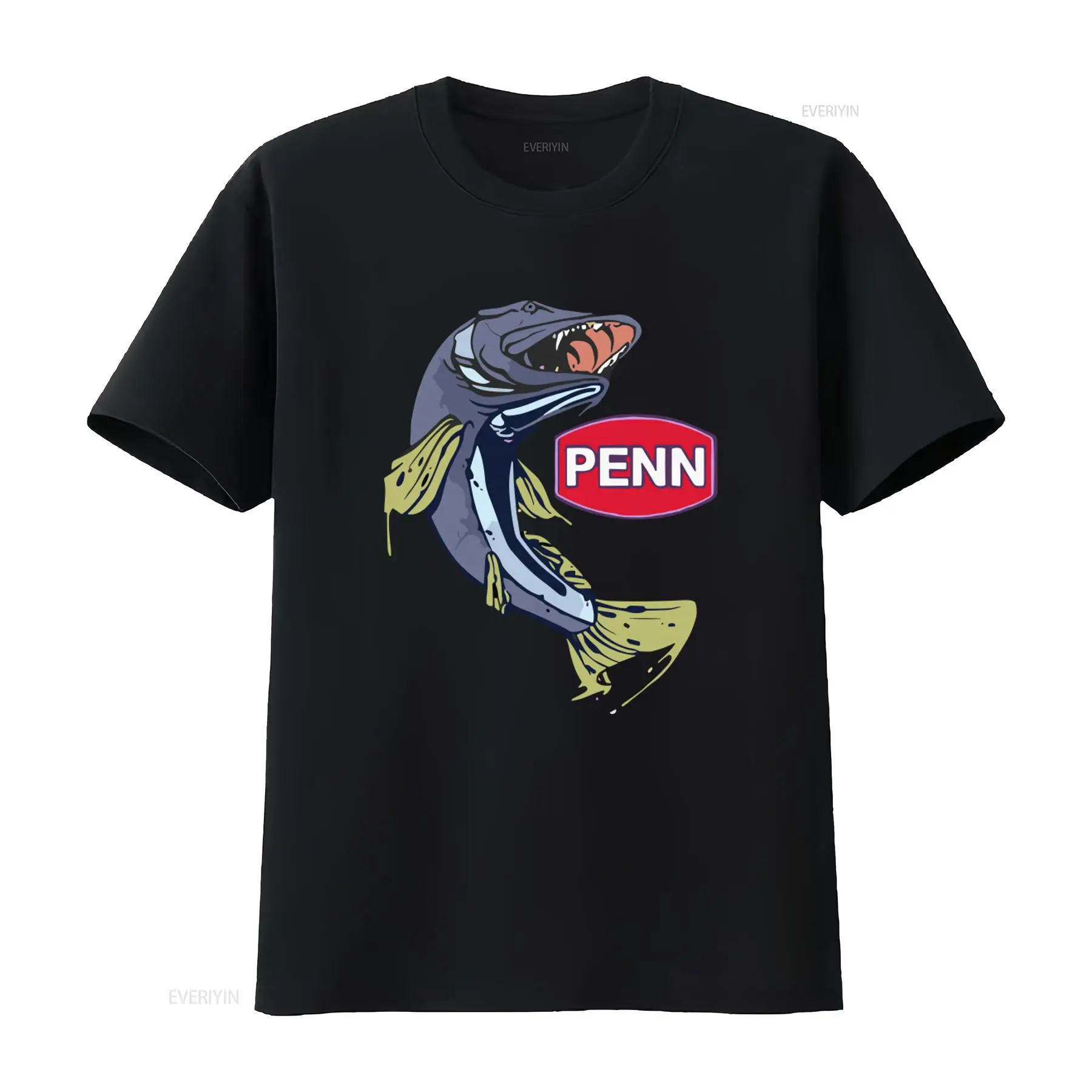 Fishing Equipment Logo - Kaos Hitam Pria Logo Perusahaan Peralatan