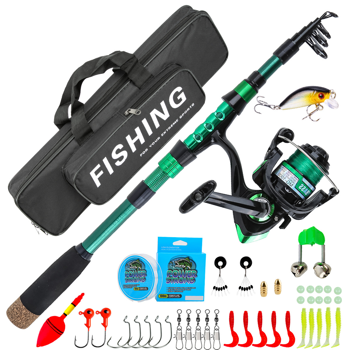 Fishing Equipment Line - Set Peralatan Pancing Teleskopik Serat Karbon