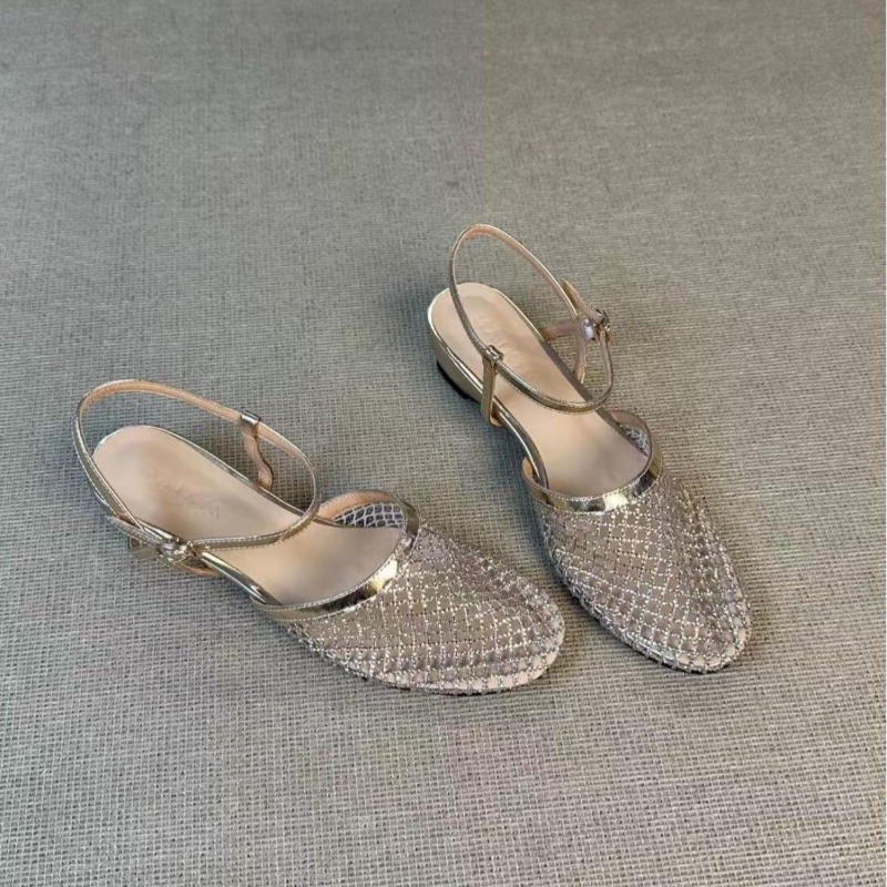 Fishing Net - Sandal Wanita Model Baotou Berhias Rhinestone