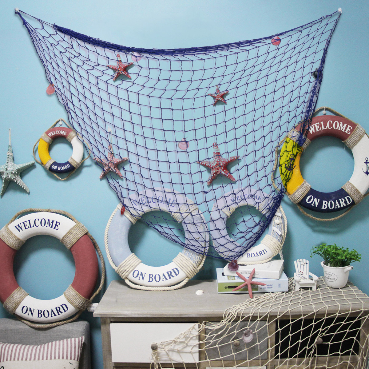 Dekorasi Acara Bertema Pantai, - Fishing Net ulasan dan harga