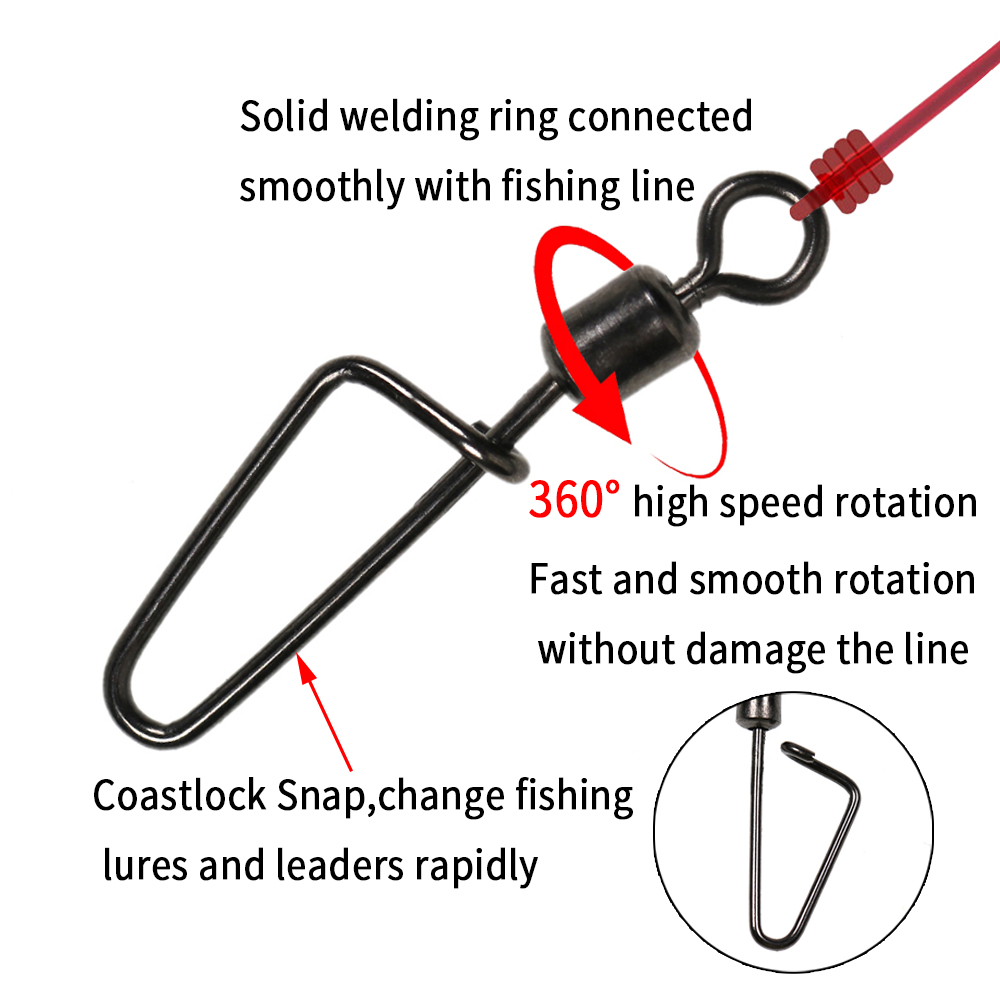 20PCS # 12 -1/0 Rolling Swivel - Fishing Equipment Used ulasan dan harga