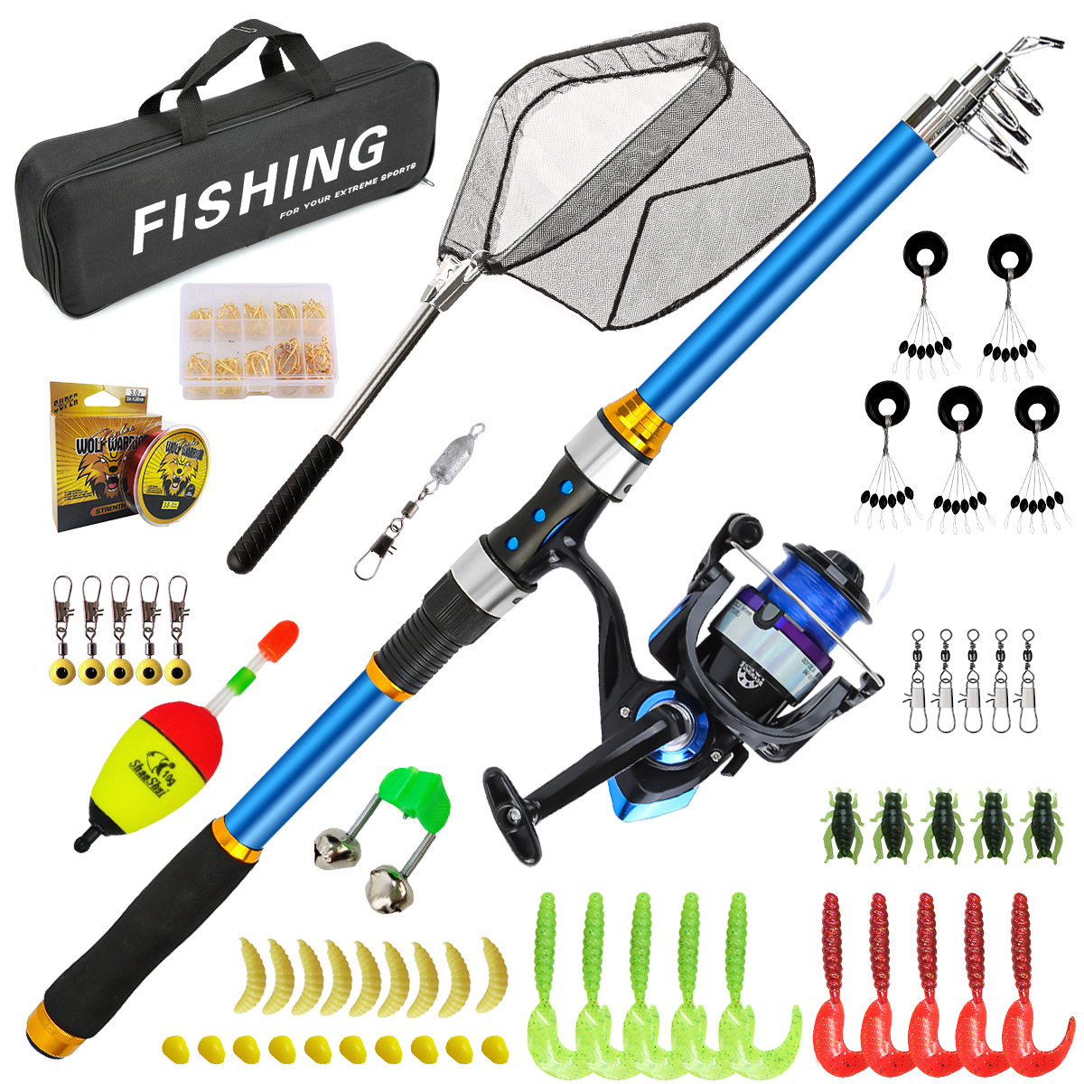 Set Joran Pancing Serat Kaca T - Fishing Equipment Line ulasan dan harga